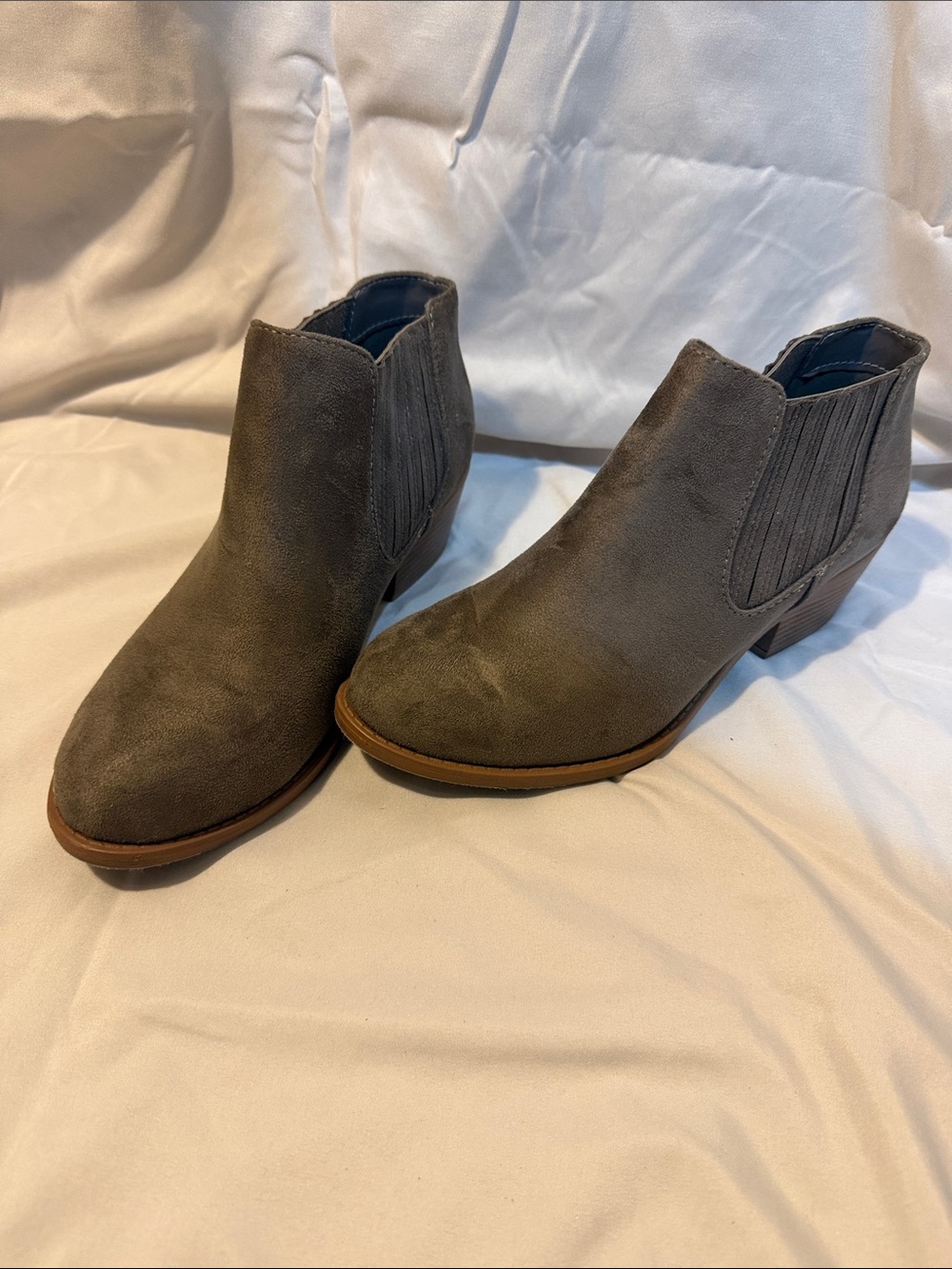 Echo Gray Suede Ankle Booties